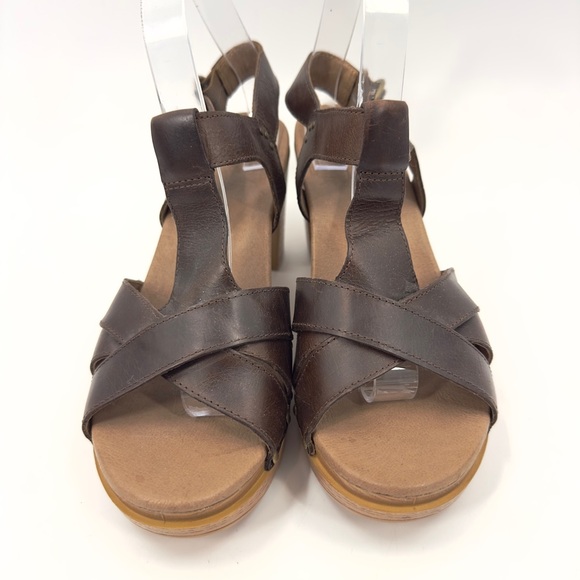 Dansko Daniela Heeled Sandals Womens 41 US 10.5/11 Platform Boho Leather Wooden - Picture 2 of 10